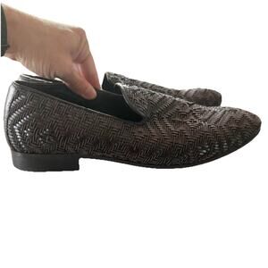 Zara Man Size 42/9 Navy Blue Woven Loafer